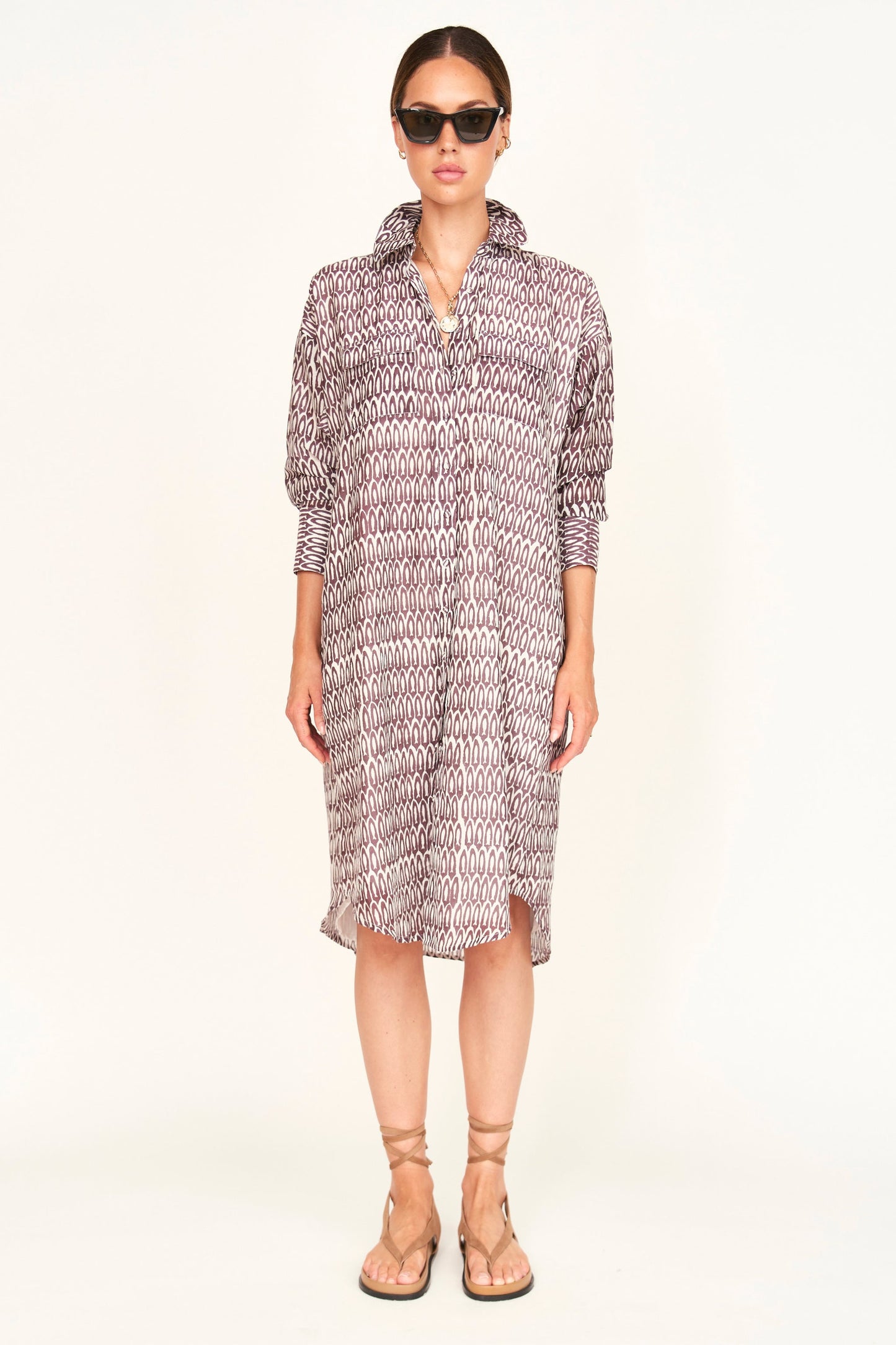 Kyoto House Dress in Grappa Minnow