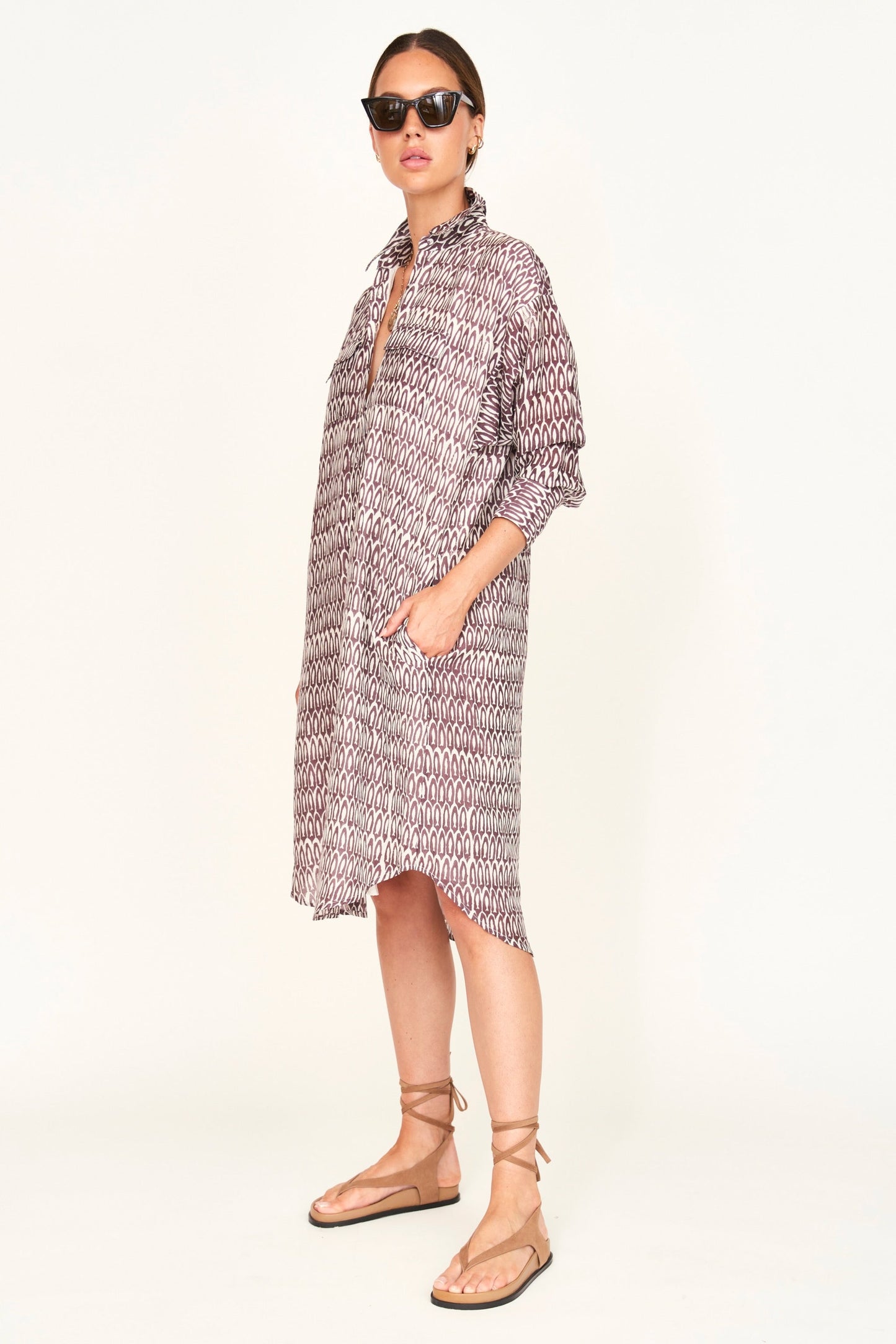 Kyoto House Dress in Grappa Minnow