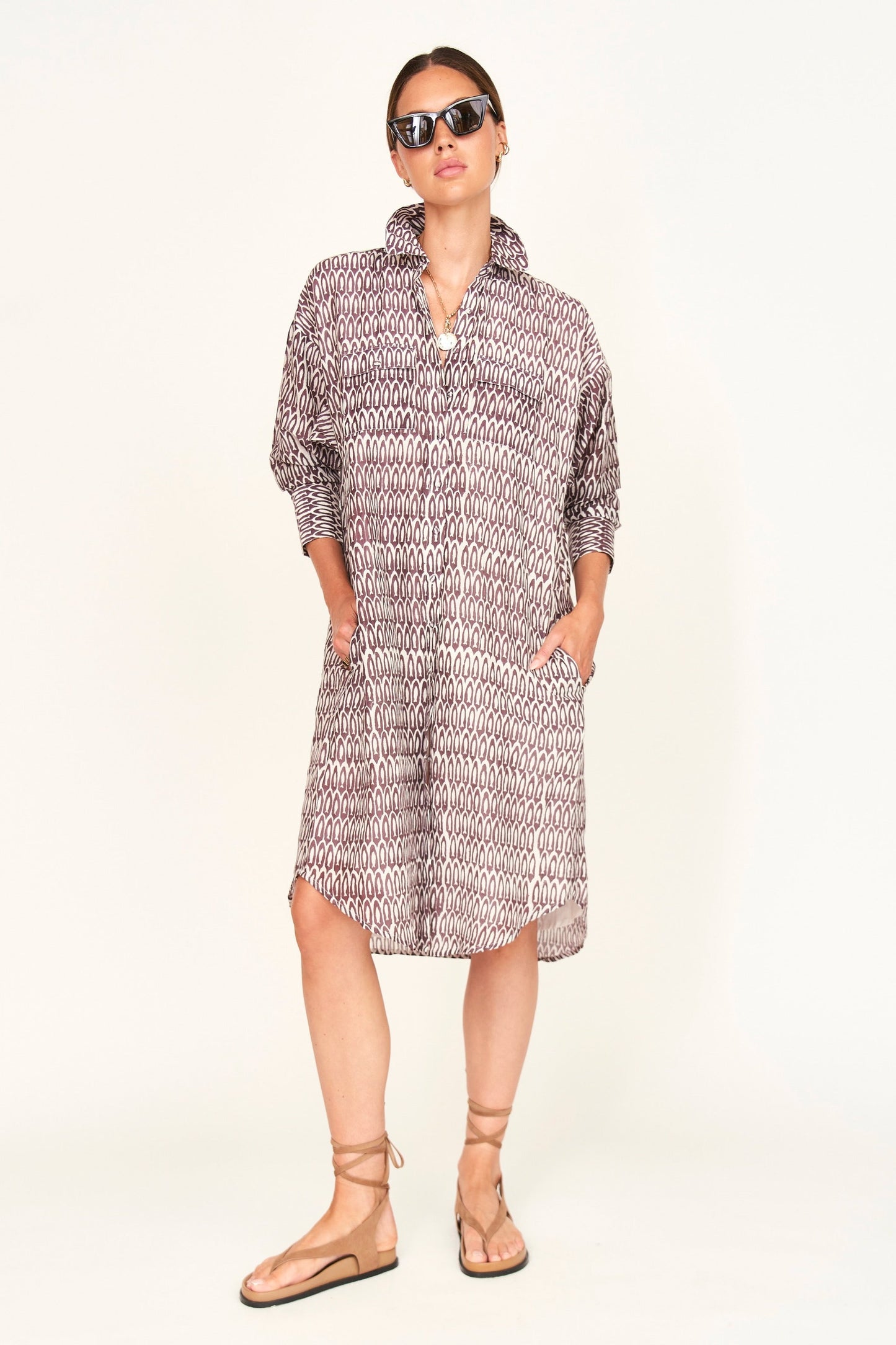 Kyoto House Dress in Grappa Minnow